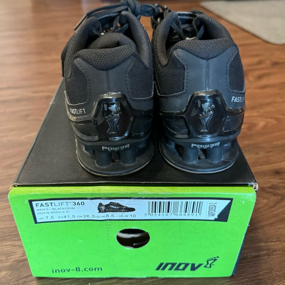 Inov-8 Fastlift 360 Weightlifting Shoes - Black/Gum - 8.5 Men’s/10 Women’s - Picture 2 of 6